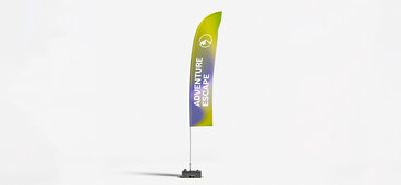 Imprime banderas de diferentes formas para promocionarte con flexibilidad. 